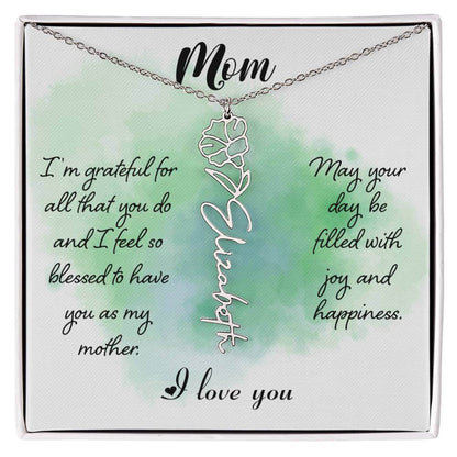 Mom, I'm Grateful for All - Flower NameThis message card says: Mom, I'm grateful for all that you do and I feel so blessed to have you as my mother. May your day be filled with joy and happiness. I love you. Need a gift that's as unique as she is? Then lo