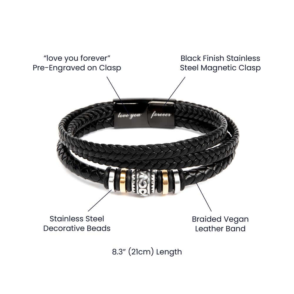 My Dear Husband, Your Love is - Love You Forever BraceletThe Men's "Love You Forever" Bracelet, engraved with a heartfelt message, is a perfect gift for the special man in your life. With a loving message.BraceletsMoving Phrases