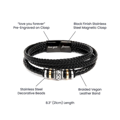 My Dear Husband, Your Love is - Love You Forever BraceletThe Men's "Love You Forever" Bracelet, engraved with a heartfelt message, is a perfect gift for the special man in your life. With a loving message.BraceletsMoving Phrases