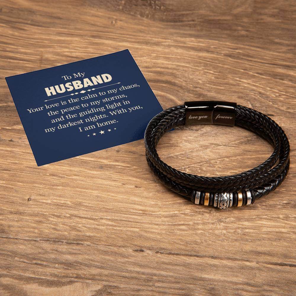 To My Husband, Your love - Love You Forever BraceletThe Men's "Love You Forever" Bracelet, engraved with a heartfelt message, is a perfect gift for the special man in your life. Comes with a loving message.BraceletsMoving Phrases