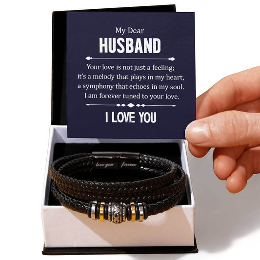 My Dear Husband, Your Love is - Love You Forever BraceletThe Men's "Love You Forever" Bracelet, engraved with a heartfelt message, is a perfect gift for the special man in your life. With a loving message.BraceletsMoving Phrases