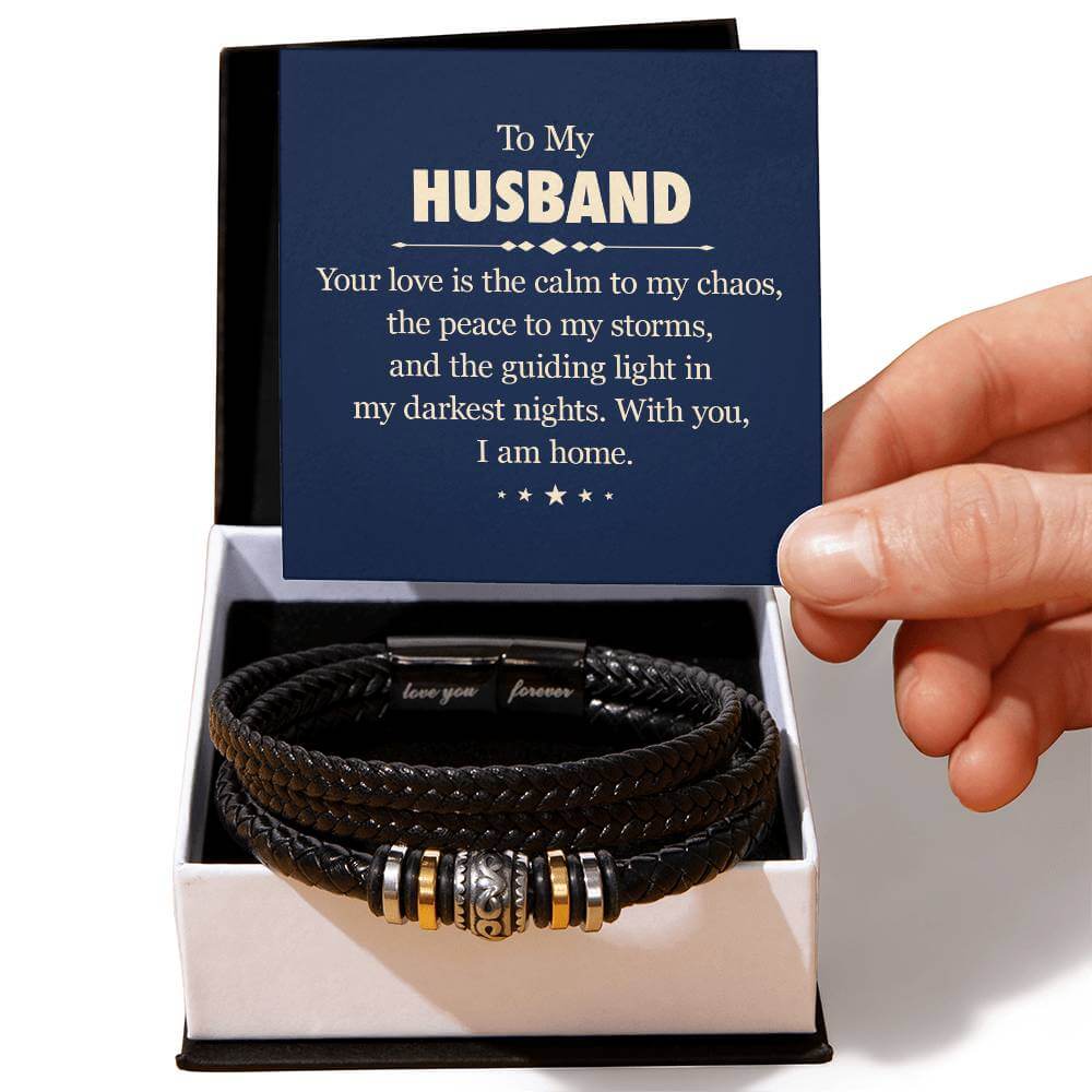 To My Husband, Your love - Love You Forever BraceletThe Men's "Love You Forever" Bracelet, engraved with a heartfelt message, is a perfect gift for the special man in your life. Comes with a loving message.BraceletsMoving Phrases