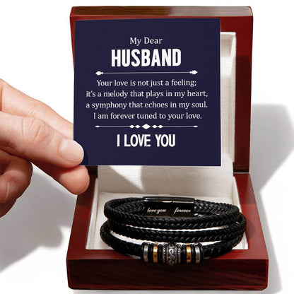 My Dear Husband, Your Love is - Love You Forever BraceletThe Men's "Love You Forever" Bracelet, engraved with a heartfelt message, is a perfect gift for the special man in your life. With a loving message.BraceletsMoving Phrases