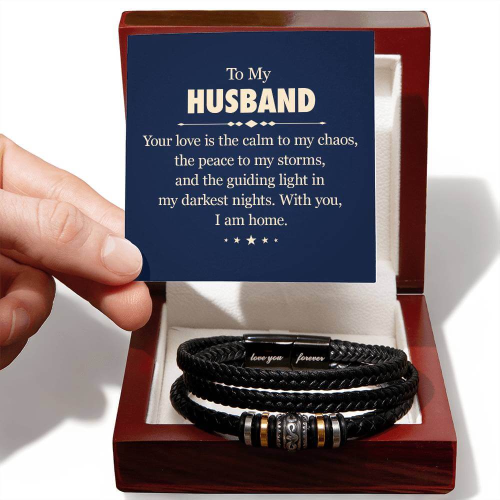 To My Husband, Your love - Love You Forever BraceletThe Men's "Love You Forever" Bracelet, engraved with a heartfelt message, is a perfect gift for the special man in your life. Comes with a loving message.BraceletsMoving Phrases