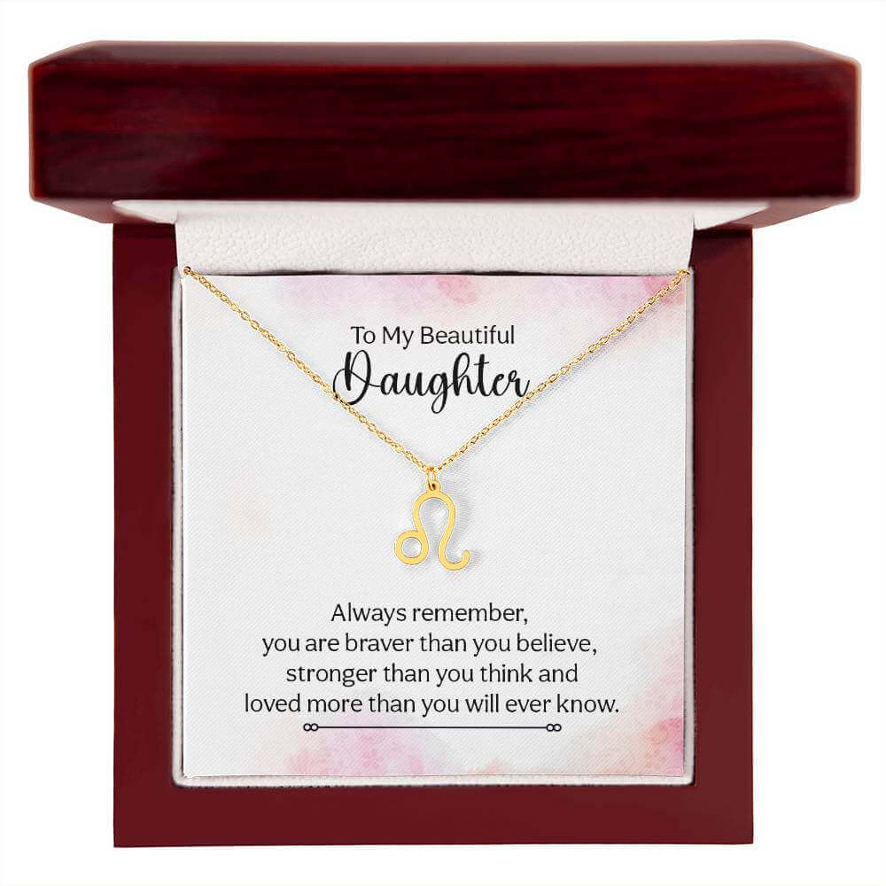 To My Beautiful Daughter, Always remember - Zodiac Name Necklace | Moving Phrases