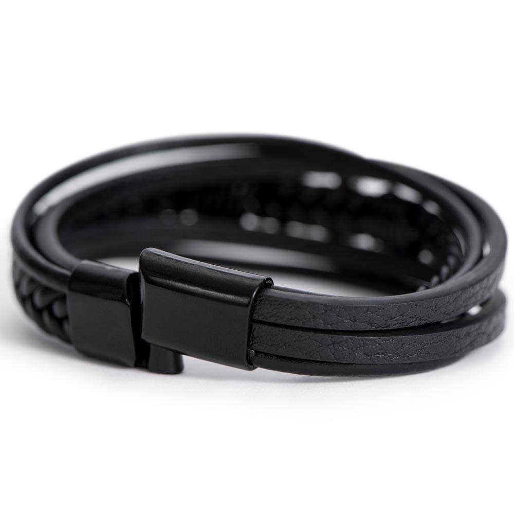 To My Son, Whenever you feel overwhelmed - Cross BraceletThe Men's Cross Leather Bracelet, crafted with braided vegan leather, is a perfect gift to express love on special occasions. A perfect gift to your son.BraceletsMoving Phrases