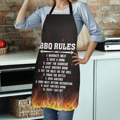 BBQ Rules - Apron for the cook in your lifeElevate your kitchen style with our premium, versatile apron. Personalize it as a perfect gift for cooking enthusiasts.Moving Phrases