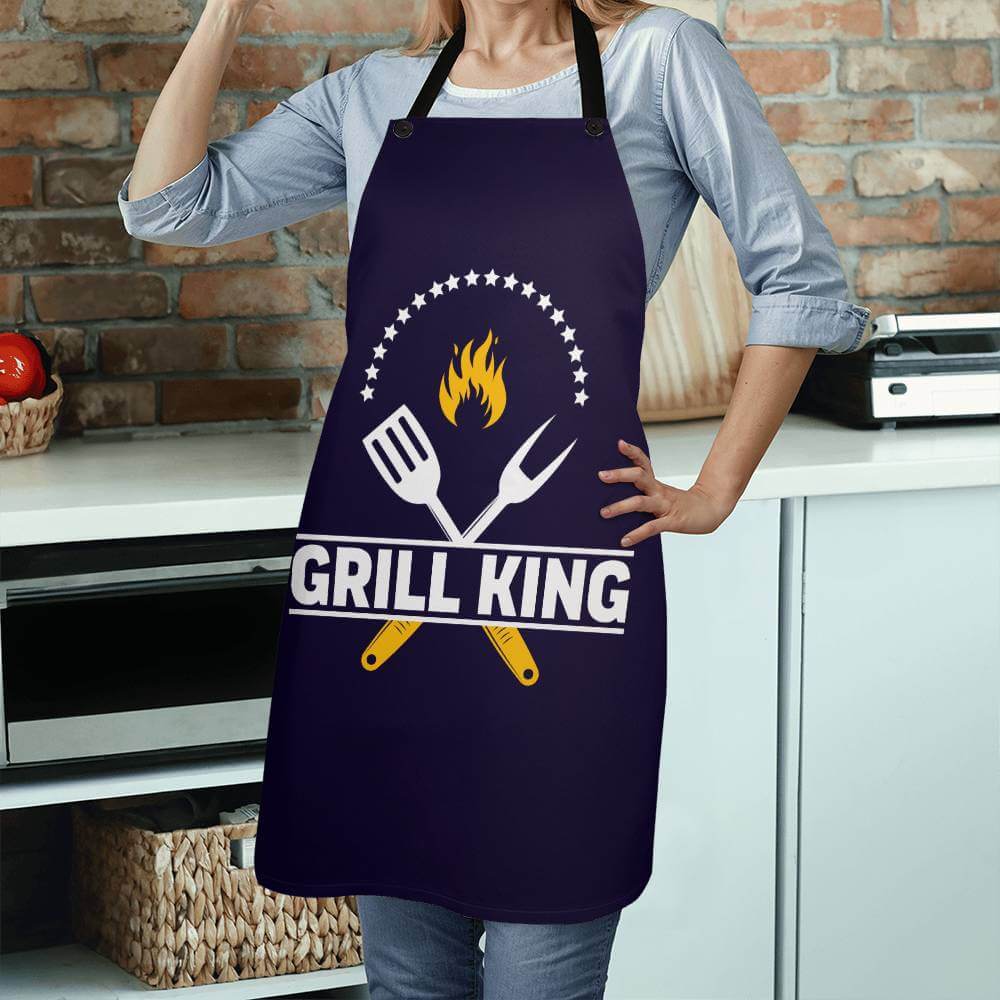 Grill King - Apron for the cook in your lifeElevate your kitchen style with our premium, versatile apron. Personalize it as a perfect gift for cooking enthusiasts.Moving Phrases