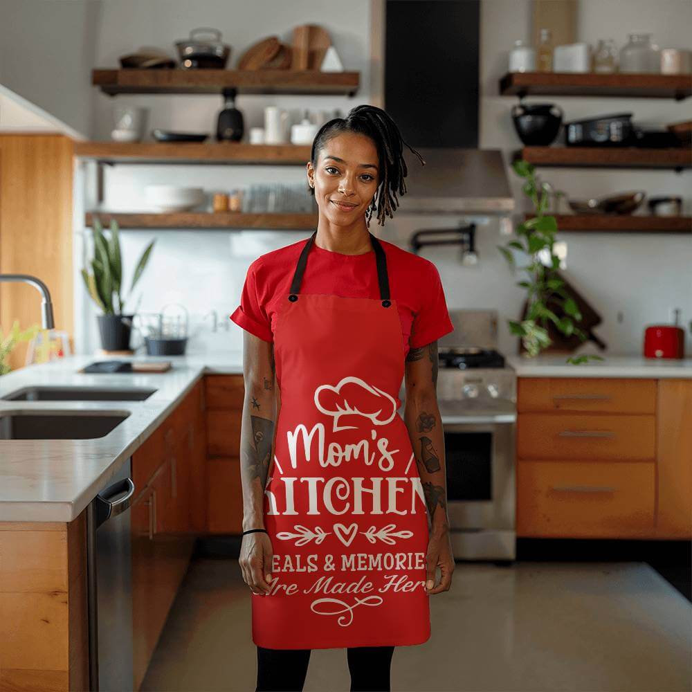 Mom's Kitchen - Apron for the cook in your lifeElevate your kitchen style with our premium, versatile apron. Personalize it as a perfect gift for cooking enthusiasts.Moving Phrases