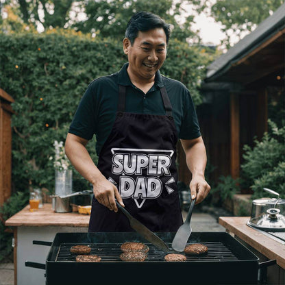 Super Dad - Apron for the Dad who works and loves to cook.Our premium Apron is a must-have for kitchen enthusiasts and dads who express love through cooking. A perfect to Dad this Father's Day.Moving Phrases