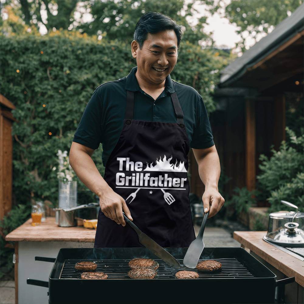 The Grillfather - Apron for the Dad who does the cookingdOur premium Apron is a must-have for any kitchen aficionado or any dad that enjoys cooking. Designed to elevate cooking experience to new heights.Moving Phrases