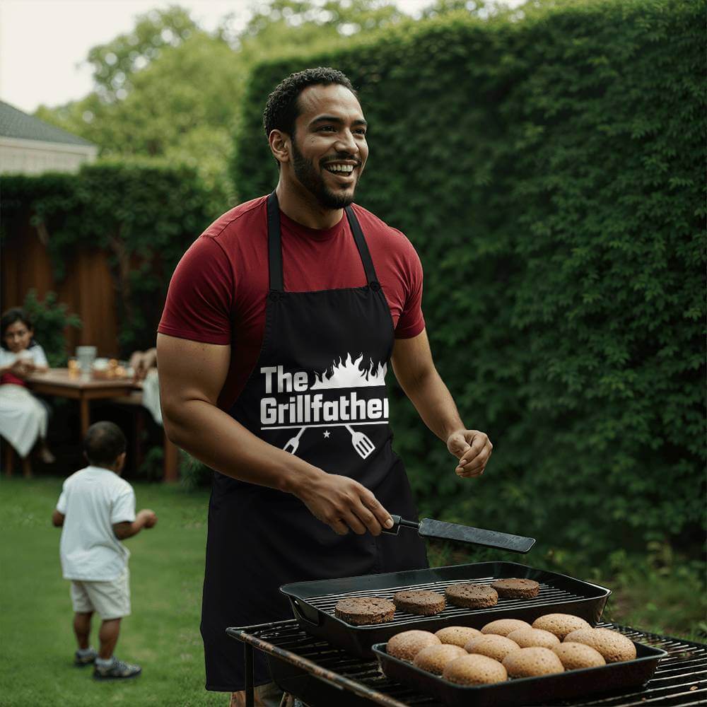 The Grillfather - Apron for the Dad who does the cookingdOur premium Apron is a must-have for any kitchen aficionado or any dad that enjoys cooking. Designed to elevate cooking experience to new heights.Moving Phrases