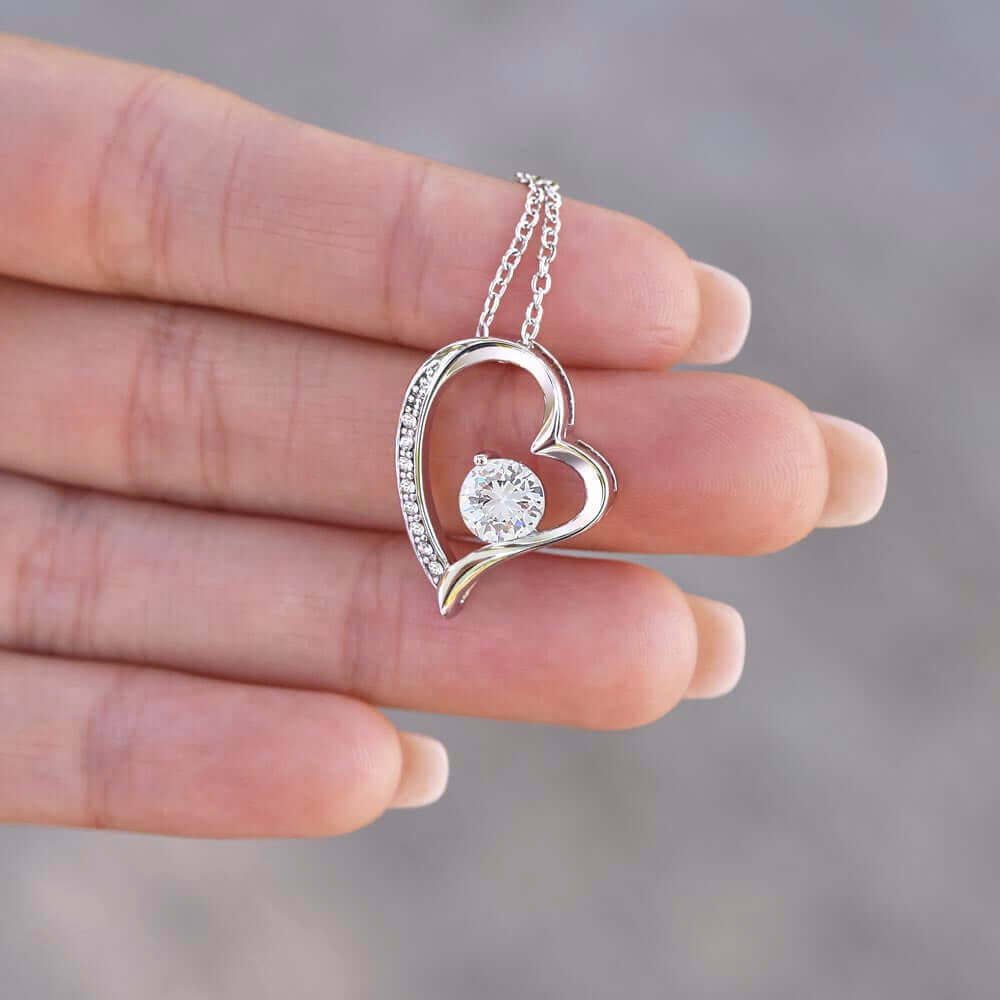 Happy Mother's Day from the World's Luckiest Son-4ever LoveWishing Mother's Day from the luckiest son. The Forever Love Necklace with a 6.5mm CZ crystal heart pendant will make her heart melt!Moving Phrases