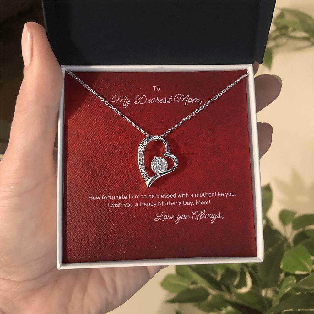 Forever Love Necklace for Mom - Mother's Day GiftSurprise your mom this Mother's Day with our Forever Love Necklace, featuring a heartfelt message card. Perfect blend of love and sparkle.Moving Phrases