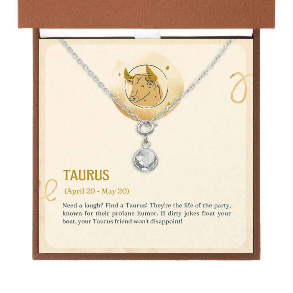 Taurus Zodiac - Birthstone NecklaceA minimalist birthstone necklace, perfect for celebrating birthdays. Adds a finishing touch to outfits. Ideal gift for loved ones.Moving Phrases