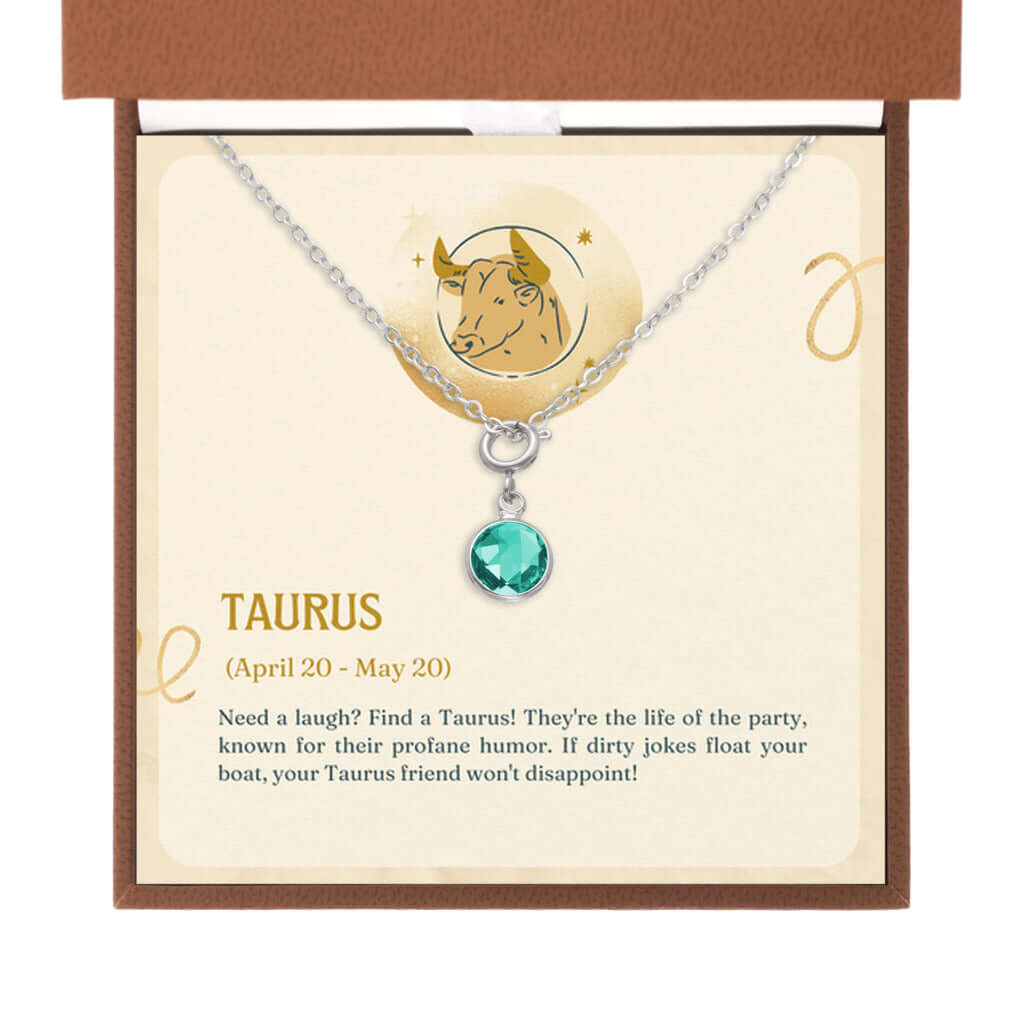 Taurus Zodiac - Birthstone NecklaceA minimalist birthstone necklace, perfect for celebrating birthdays. Adds a finishing touch to outfits. Ideal gift for loved ones.Moving Phrases