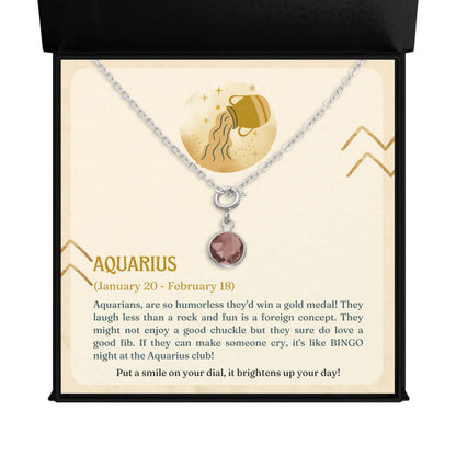 Aquarius Zodiac - Birthstone NecklaceA minimalist birthstone necklace, perfect for celebrating birthdays. Adds a finishing touch to outfits. Ideal gift for loved ones.Moving Phrases