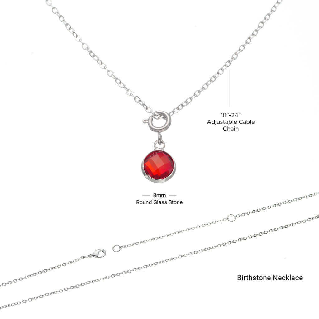 Happy Birthday, I am so happy - Birthstone Necklace | Moving Phrases