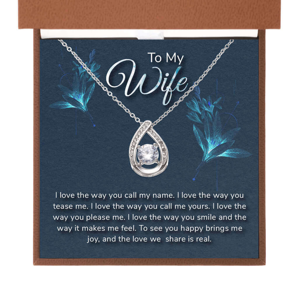 To My Wife, I love you the way - Floating Stone Necklace | Moving Phrases