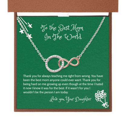 To the Best Mom in the World - Infinity Circle Necklace | Moving Phrases