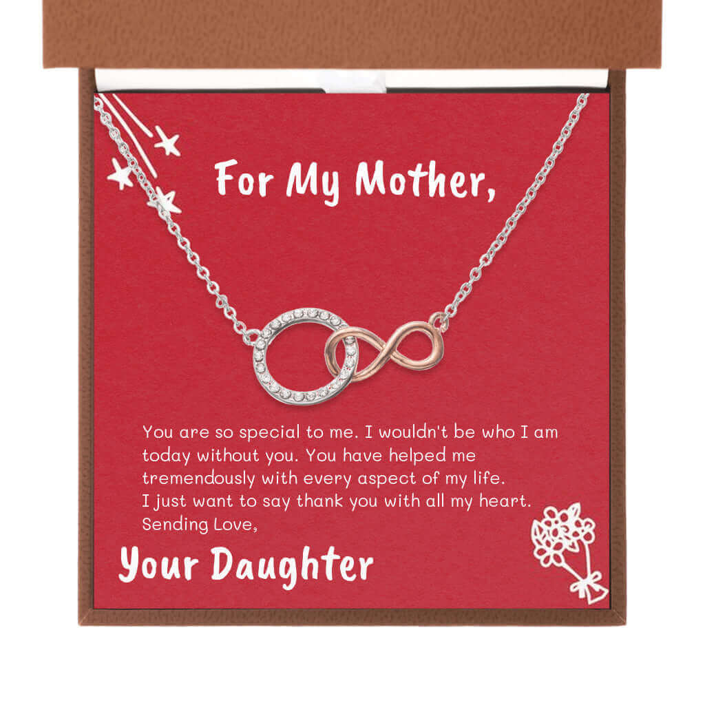 For My Mother, You are so special - Infinity Circle Necklace | Moving Phrases