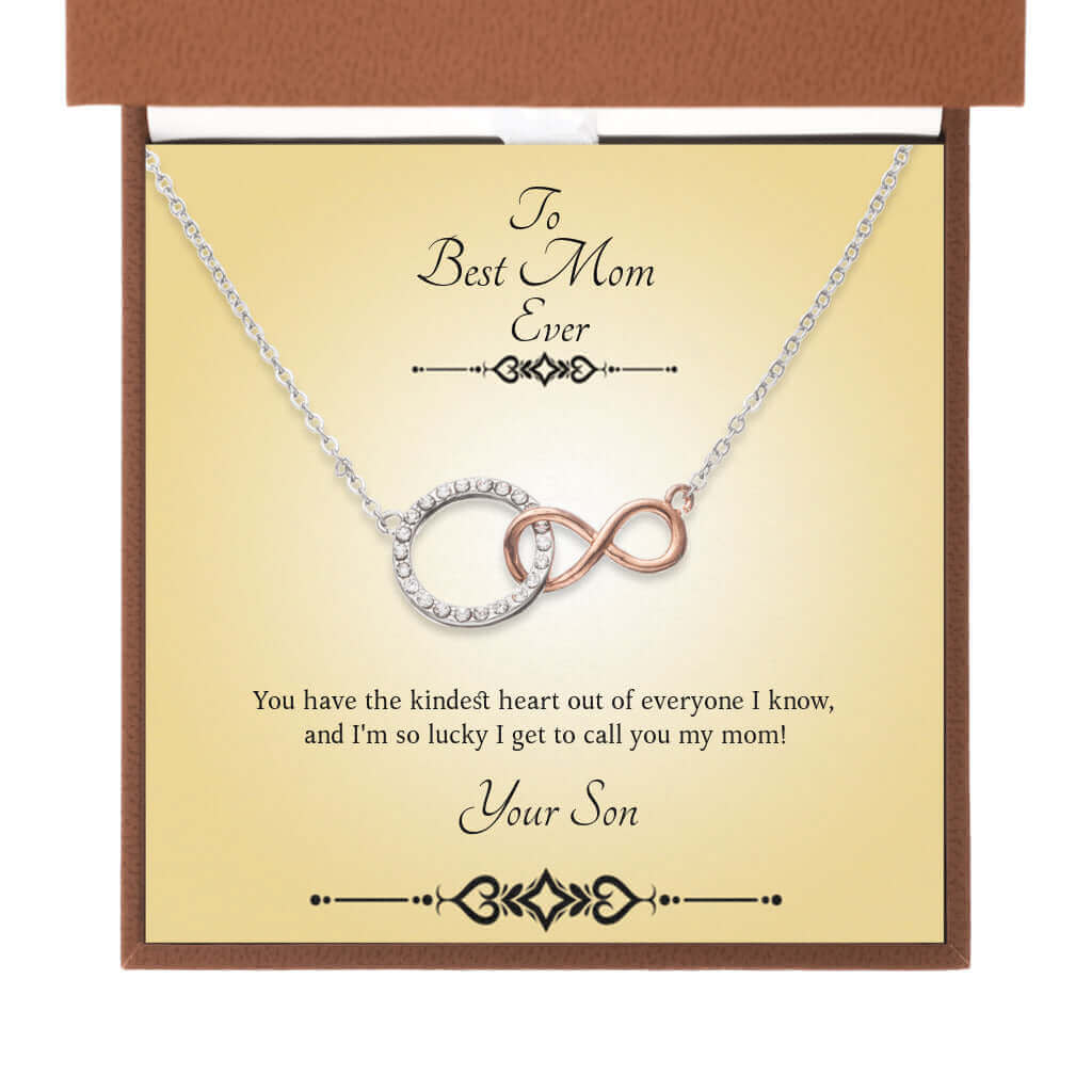 To Best Mom Ever - Infinity Circle Necklace | Moving Phrases