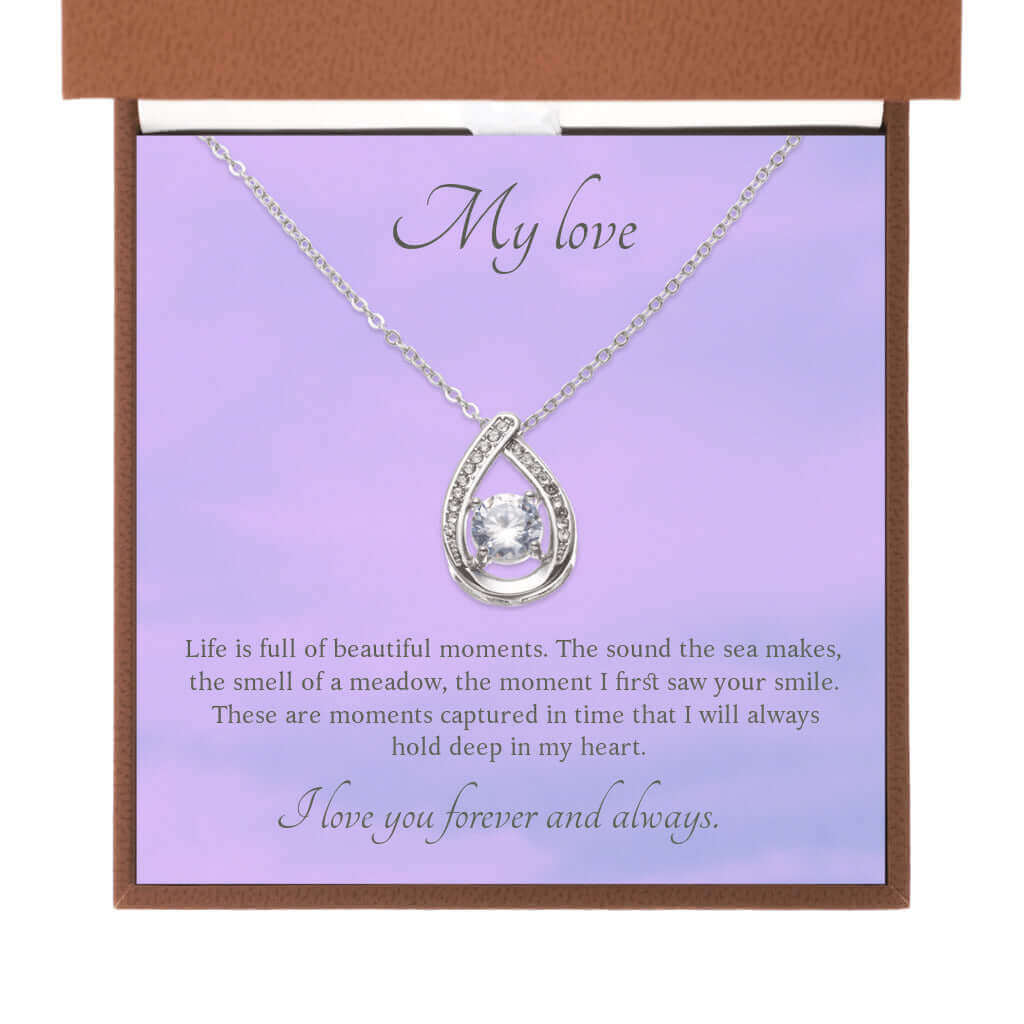 My Love, Life is full of beautiful moments - Floating Stone Necklace | Moving Phrases